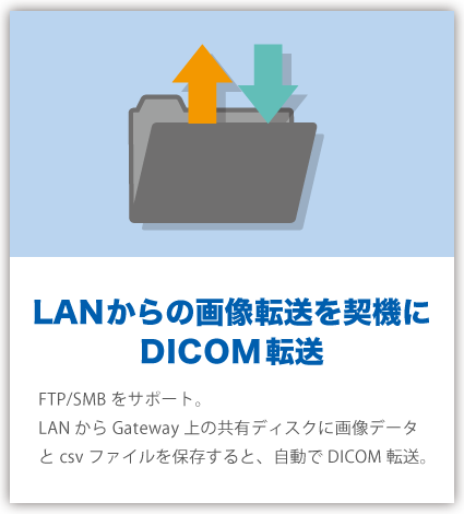 LANからの画像転送を契機にDICOM転送